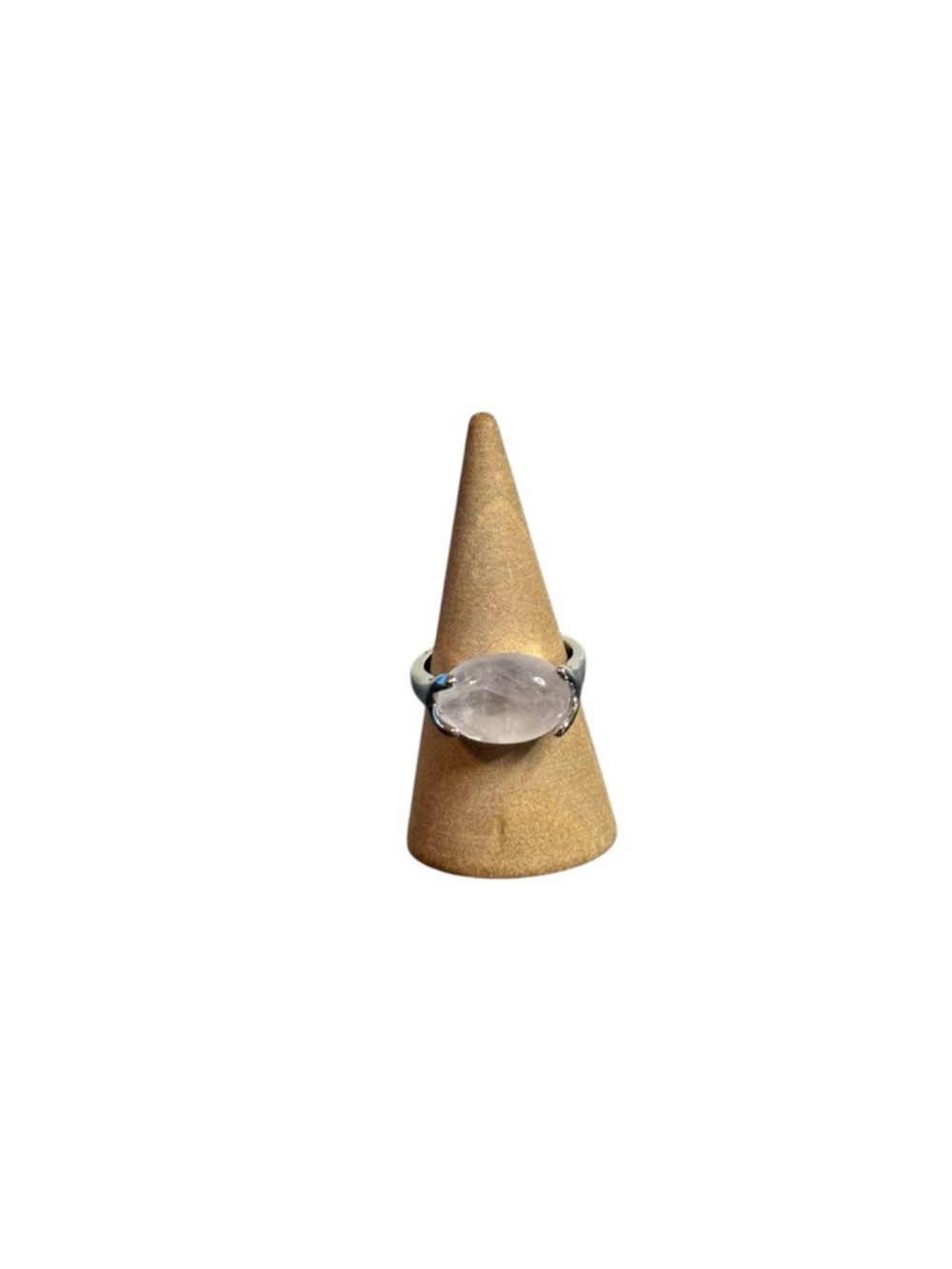 Rose Quartz Crystal Ring | Size 6